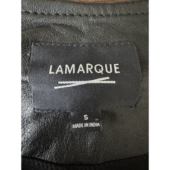 Lamarque Cropped Black Leather Jacket - Picture 6 of 14